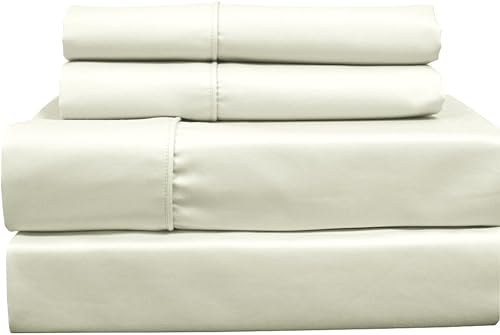 Vista 9 de Solid Blue Top Split King: Sábanas ajustables tamaño King, juego de sábanas de 4 piezas, 100% algodón, 650 hilos, satén, bolsillo profundo