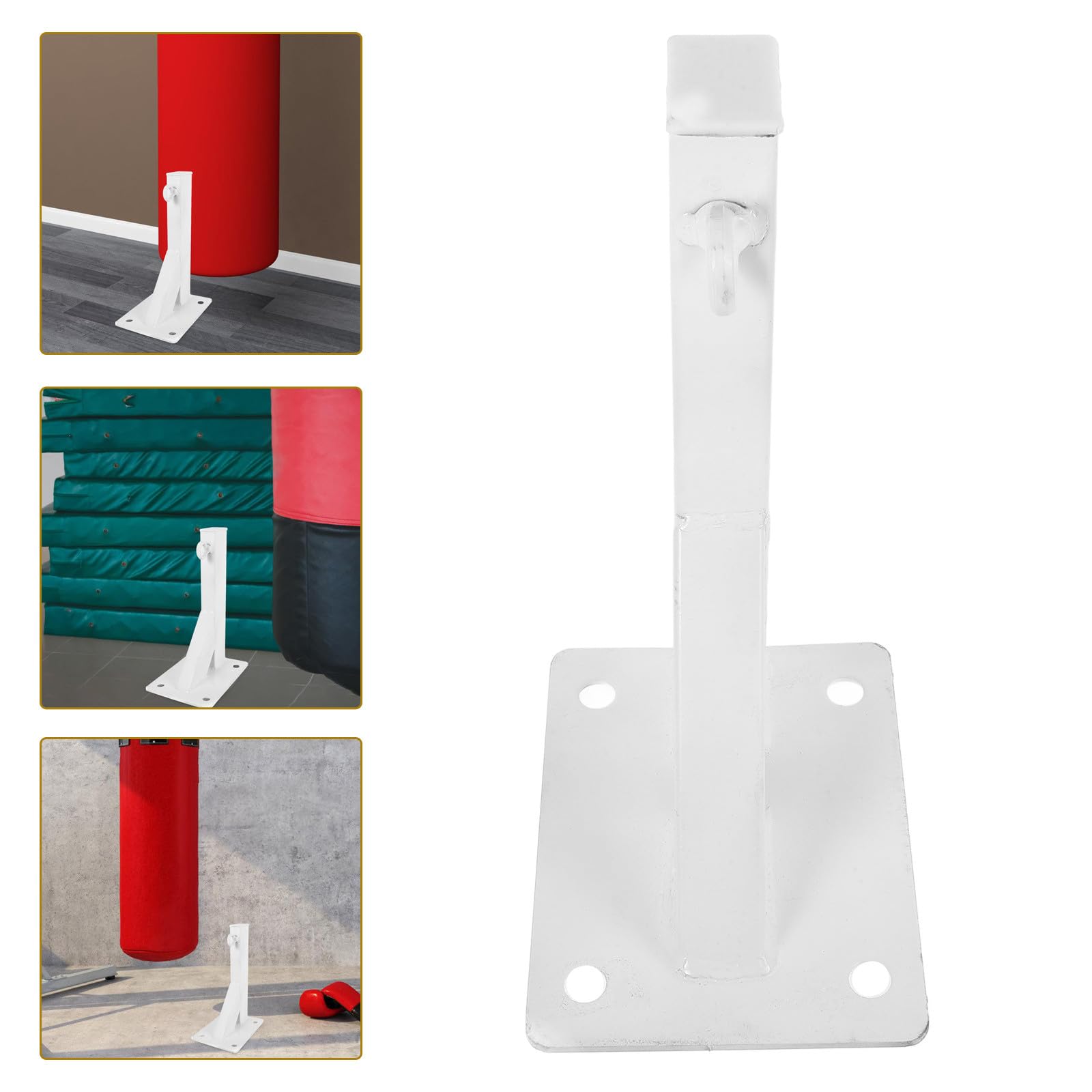Toyvian Supporto in Metallo Bianco per Sacco da Boxe da Appendere, Gancio da Parete Multiuso Facile da Usare per Sacchi e Amache, Adatto a Soffitti e Pavimenti