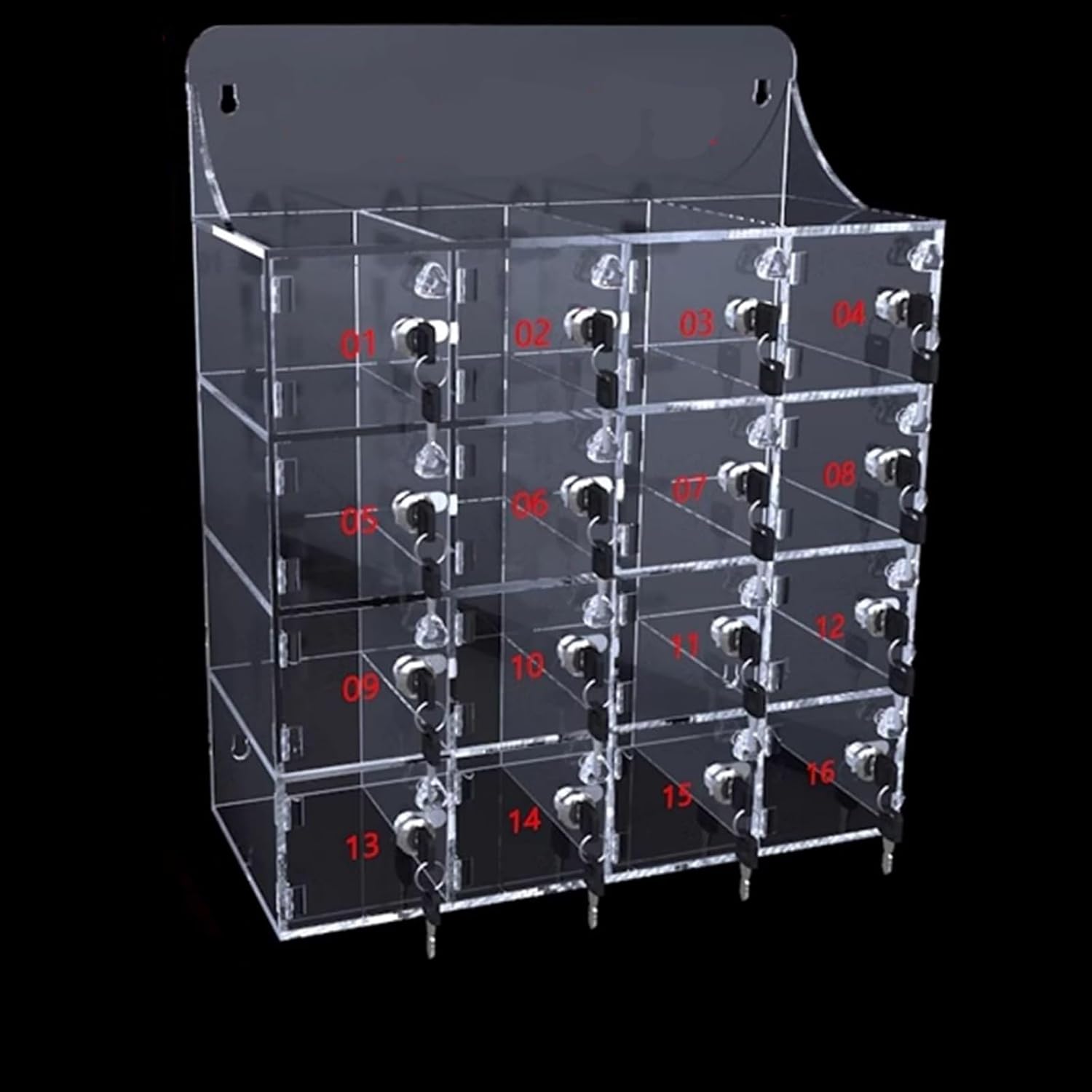 9/12/16/25 Slots Acrylic Wall Mounted Cell Phones Cabinet Factory(43x19x42cm/17x7x16in)