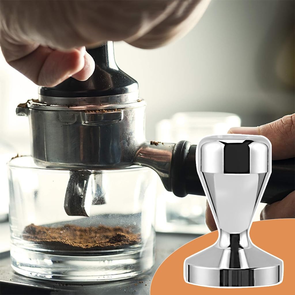 Supvox® 51mm Espresso Tamper Heavy Duty Stainless Steel Barista Coffee Tamper Elegant Plating Finish Espresso Tamper Espresso Tamper Coffee Press Tool