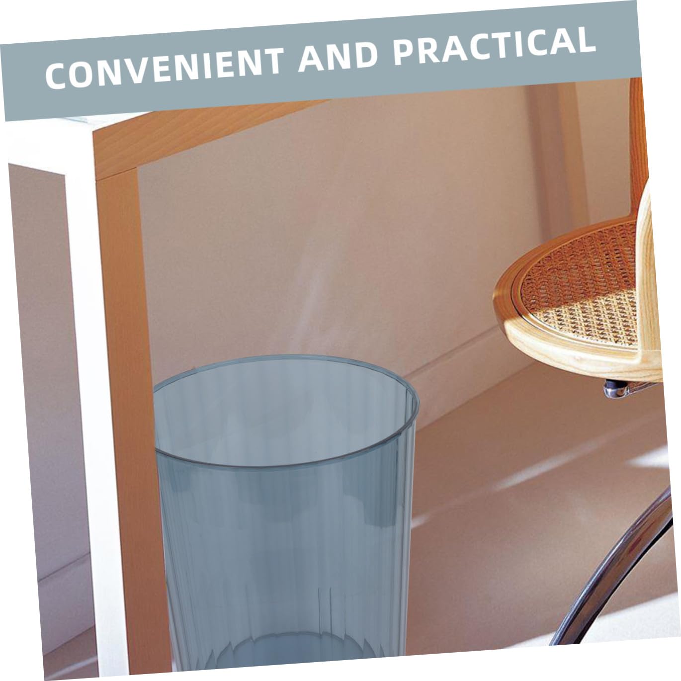 GLEAVI Blue Medium Waste Container Trash Can Garbage Can Flower Bucket Simple Paper Wastebasket for Home Office Bathroom Storage and Organization
