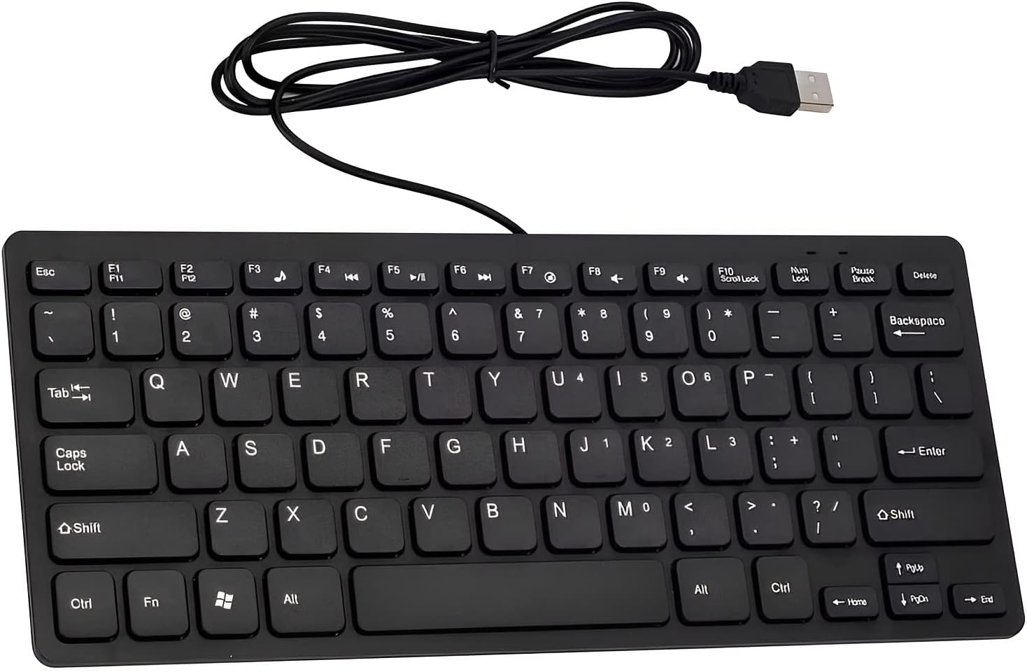 USB Wired Mini Keyboard, Slim Ergonomic Keyboard Small Compact Simple Wired Business Keyboards for Laptop and Desktop Computer, Plug and Play