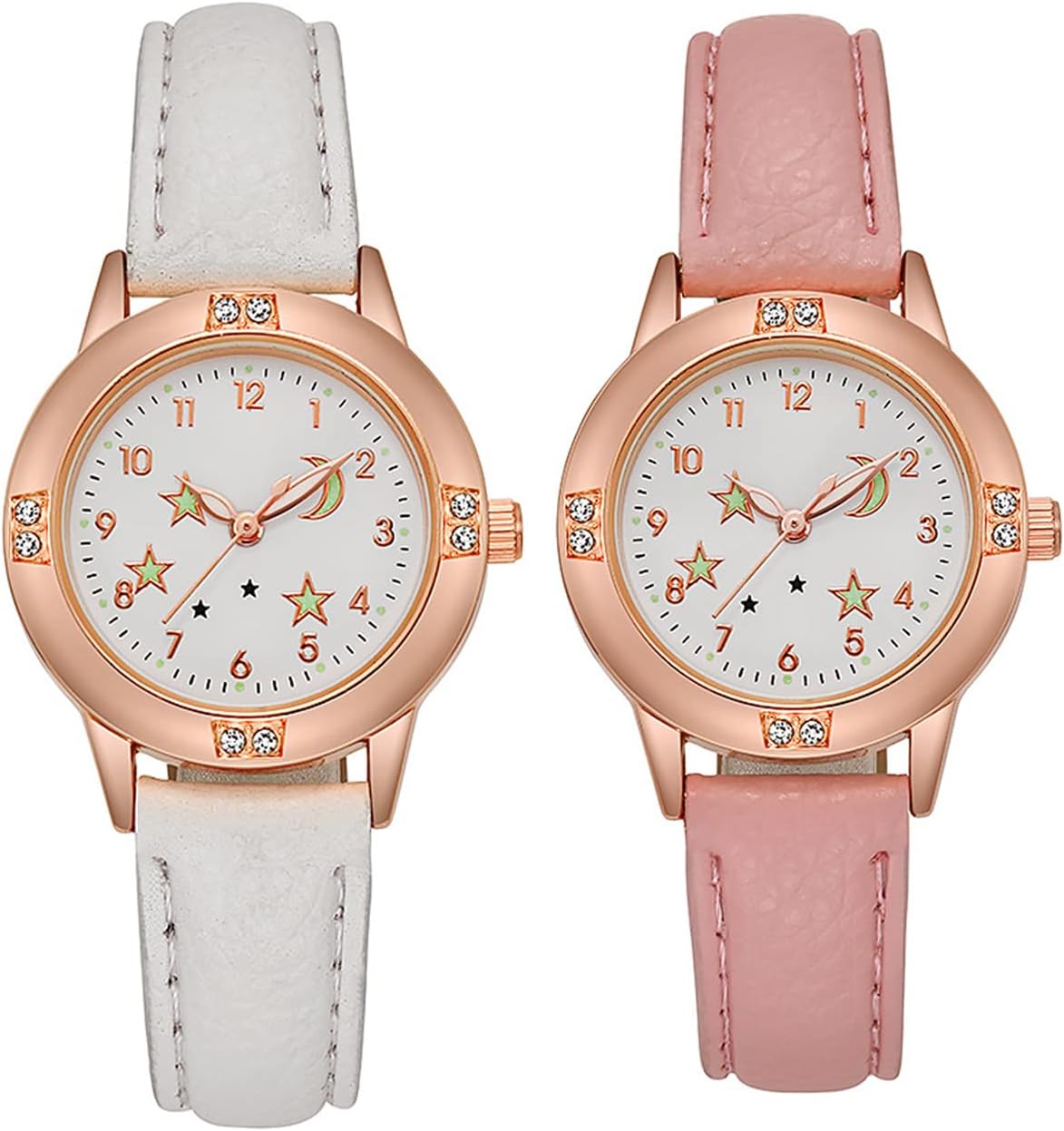 2 Packs Kids Watches for Girls 3D Cute Cartoon Silicone Children Toddler Wrist Watch Waterproof Time Teaching Easy to Read Watch