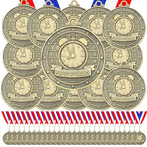 Quelay 60 Pcs Gold Award Medals with Neck Ribbons 2 Inch Winner Medals Awards Bulk Metal Trophy Award Prize Gift for Adult Competitions Education Tournaments Event