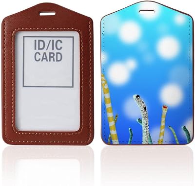 パスケース 定期入れ IC IDカード入れ ブラウン ネックストラップ付 社員証入れ 通学 通勤 passcase チンアナゴ 海 生き物 025640