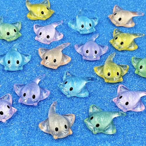 Estatuetas de arraia em miniatura – 60 peças, mini boneco de arraia-manta de resina, estatueta de an