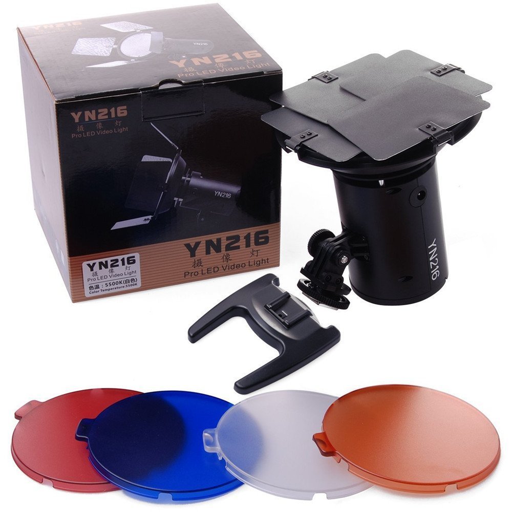YONGNUO YN216 YN-216 LED Video Light 3200K - 5500K sparare fotocamera con 4 tavole a color