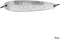 Vista 4 de 5oz 5 pulgadas pesca martillado cuchara cebo señuelo - plata