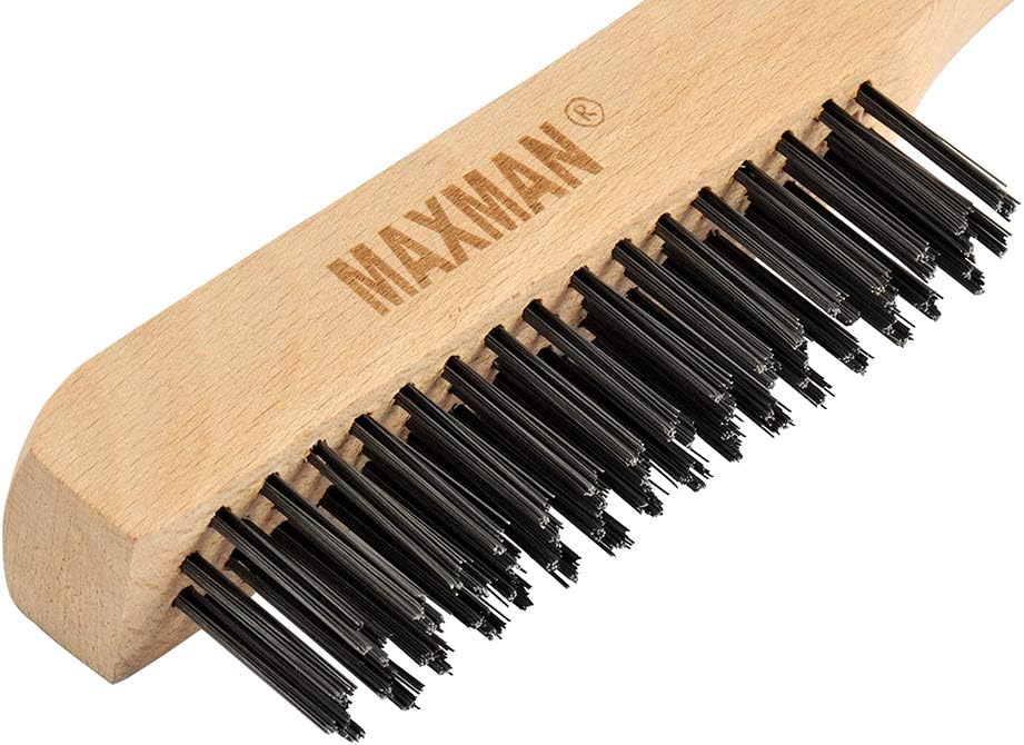Bеѕt Dеаl 🛒 Wire Brush, Heavy Duty Carbon Steel Wire Scratch Brush for Cleaning Rust with 10 Beech Wood Handle
