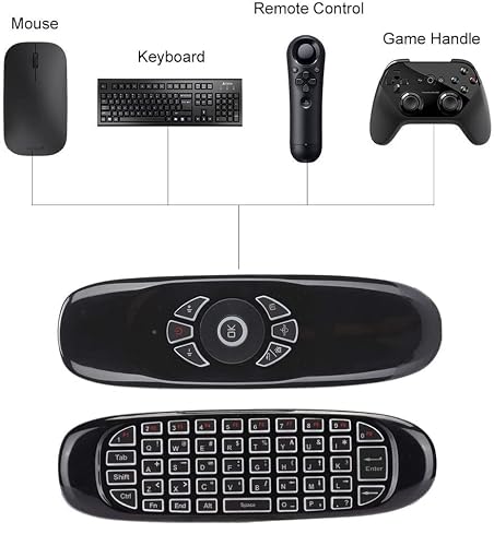 Smart Backlit Remote Replacement, Bifans Fly Air Mouse Multifunctional Remote With Keyboard, Mini Wireless Keyboard & Remote Control For Kodi Android Tv Box Htpc Iptv Pc Pad (C120) #TOP3