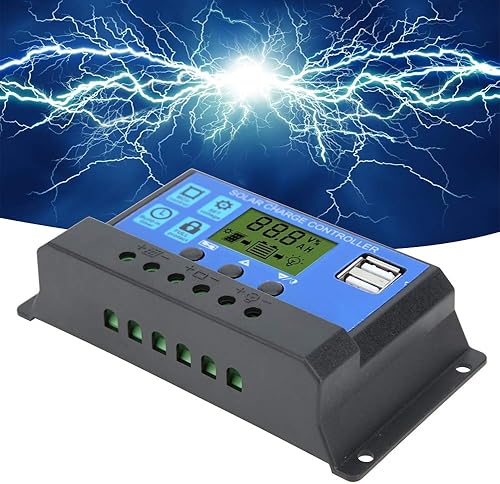 Miniatura 4 de Control de carga de batería Salida USB dual 12V24V 30A Regulador inteligente Energía solar, controlador de panel solar con pantalla LCD, regulador