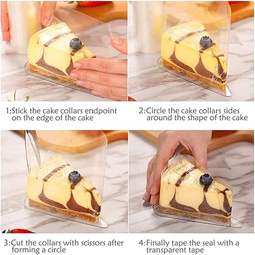 Miniatura 6 de Gutsdoor Collares para tartas de 4 x 394 pulgadas, rollos de acetato, tiras transparentes de mousse para pastel, rollos transparentes para tartas,
