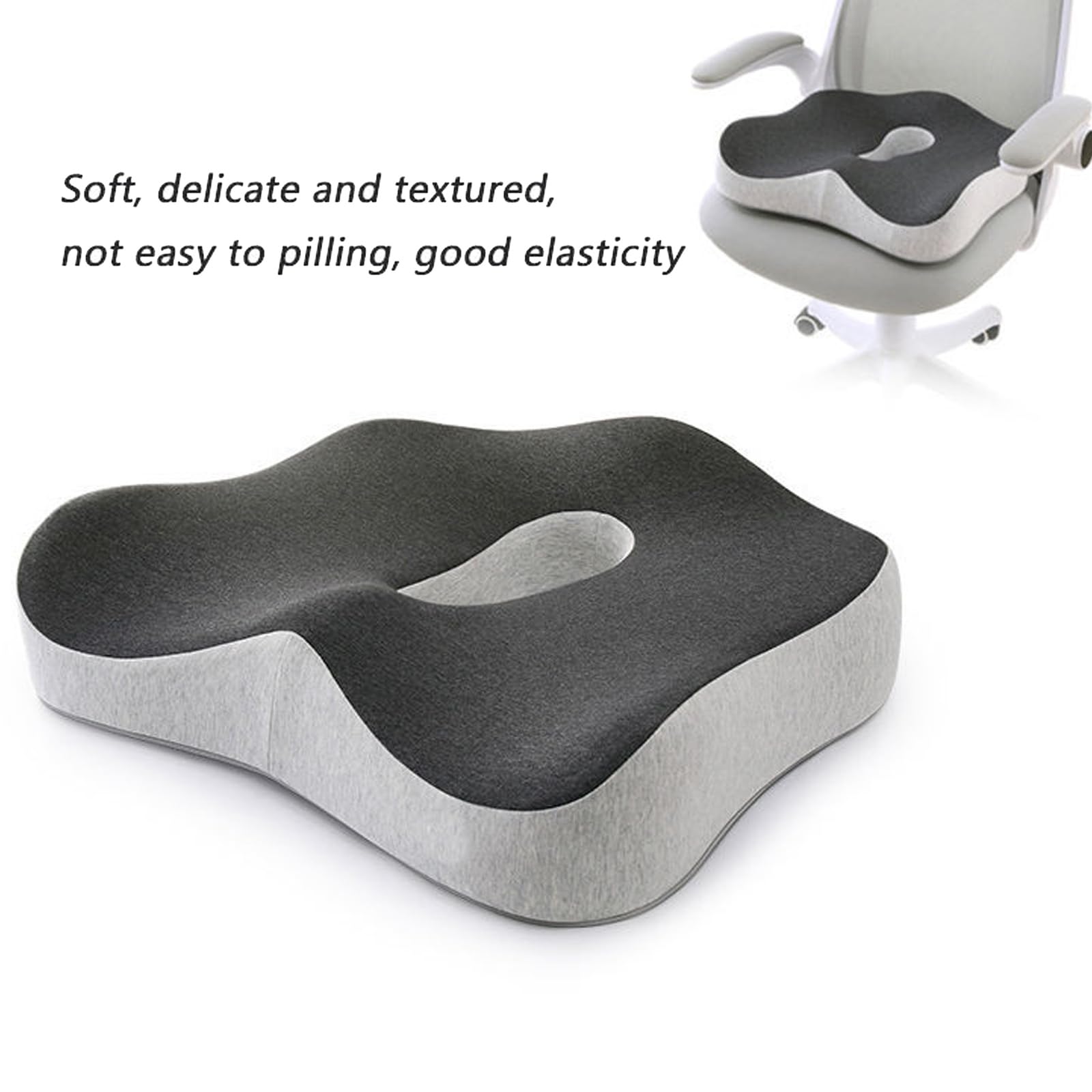 Cuscino per seduta in memory foam, ergonomico per alleviare la pressione per un comfort sano, ideale per lunghe ore seduti in ufficio o a casa