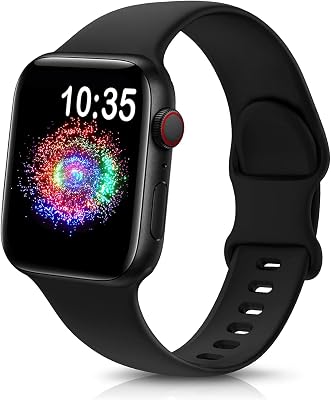 TreasureMax Sport Band Compatible with Apple Watch Bands 38mm 40mm 41mm 42mm 44mm 45mm 46mm 49mm Men Women, Soft Silicone Strap for iWatch Series 11 10 9 8 7 6 5 4 3 2 1 Ultra SE Black