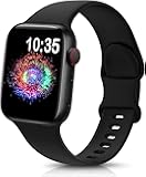 TreasureMax Sport Band Compatible with Apple Watch Bands 38mm 40mm 41mm 42mm 44mm 45mm 46mm 49mm, Soft Silicone Strap Compatible for Apple Watch Series 11 10 9 Ultra SE 8 7 6 5 4 3 Men Women Black