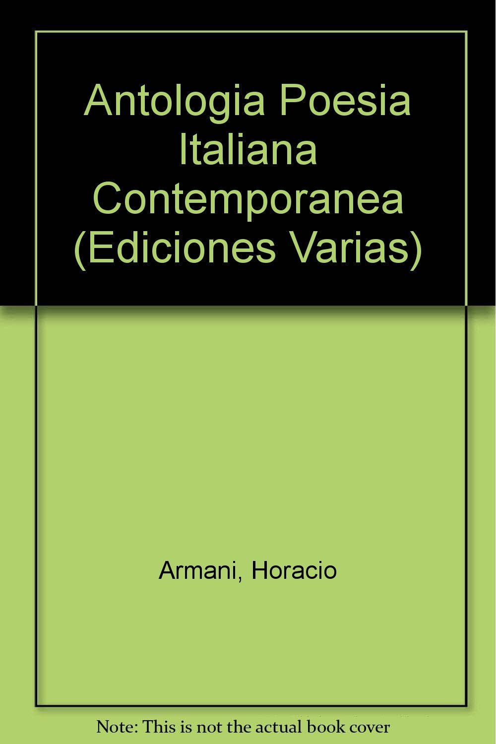 Antologia De Poesia Italiana Contemporanea (Ediciones Varias)