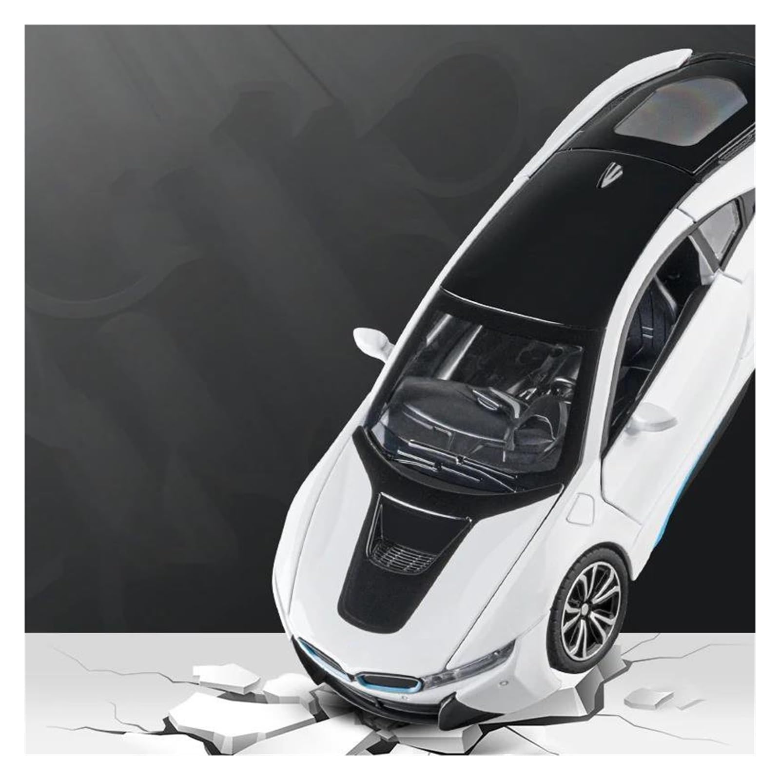 Modellauto Automodell Für I8 Modellauto Modellfahrzeuge | 1:22 Miniaturauto Legierung Modellfahrzeug(Weiß)