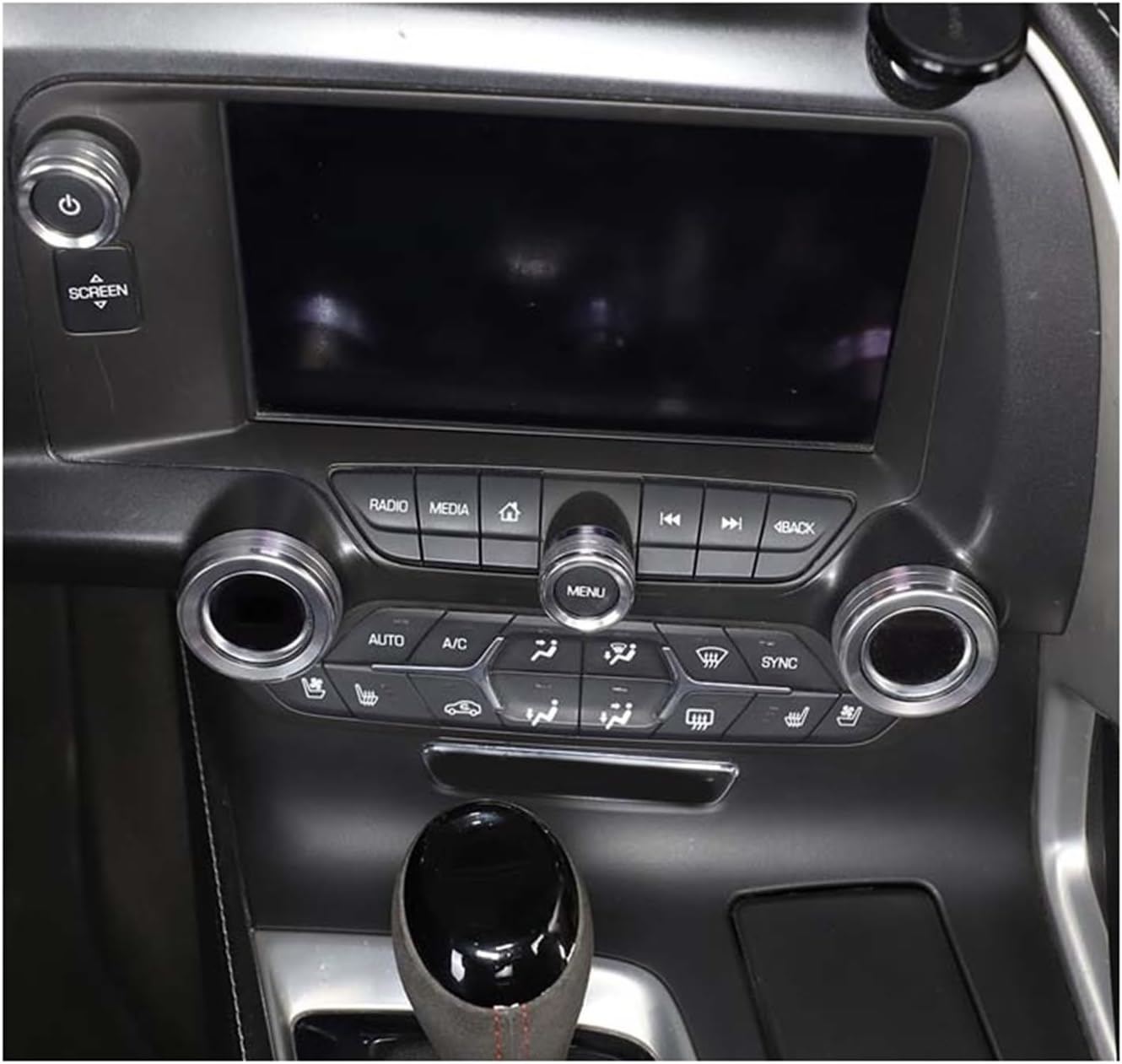 Compatible with Corvette C7 Z06 2014-2019 Aluminum Alloy Car Air Conditioning Volume Knob Accessories (Blue)
