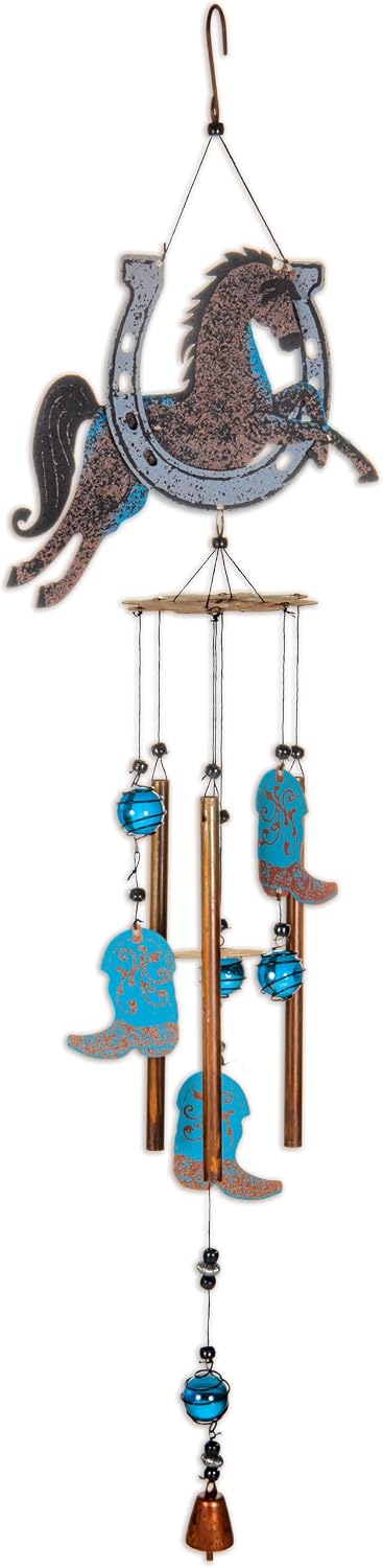 Sunset Vista Designs Windchimes - Rustic Metal Lucky the Stallion Chime, 32.5" Long, Windchime