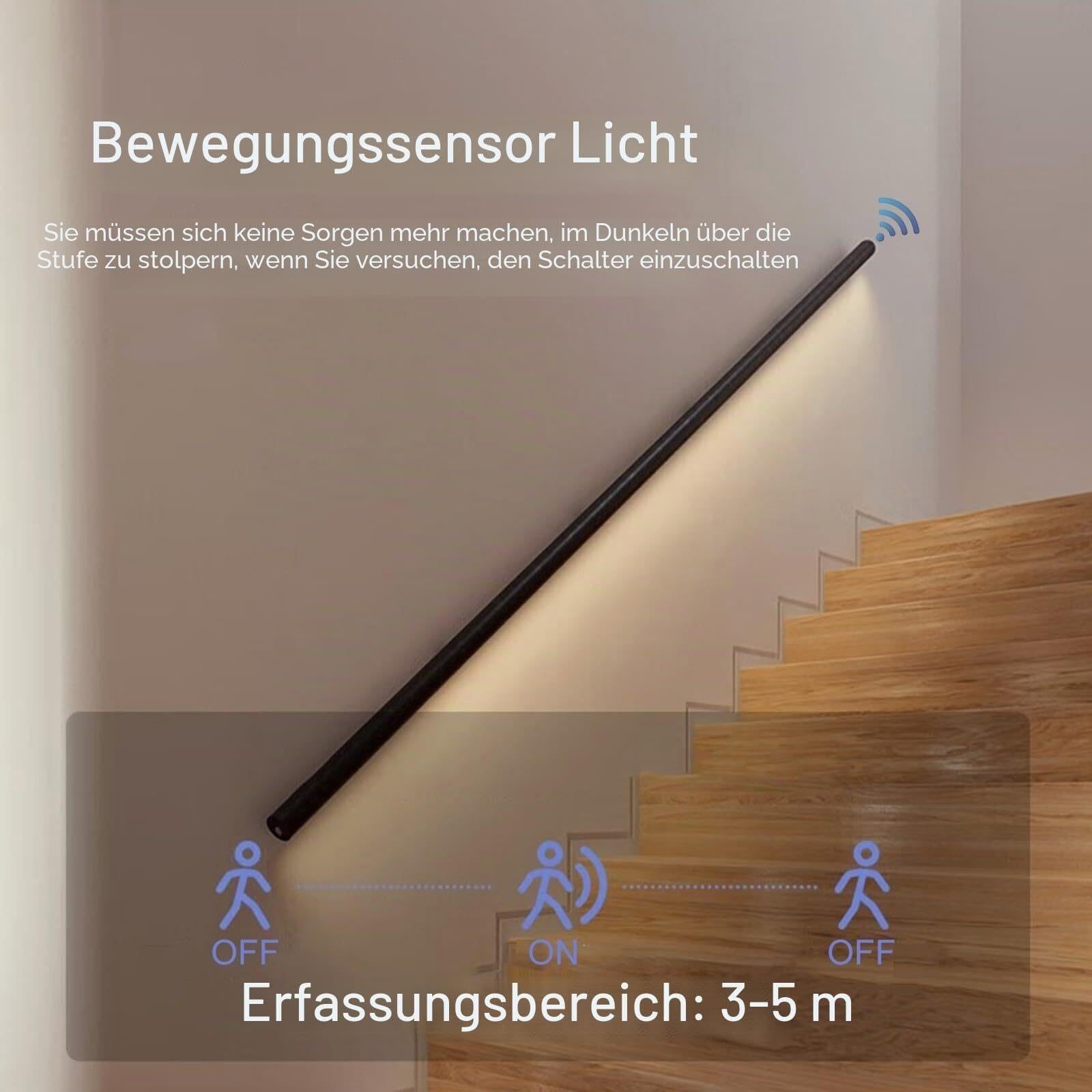 LED-Bewegungsmelder Treppengeländer Wandmontage Metallgeländer Innentreppen