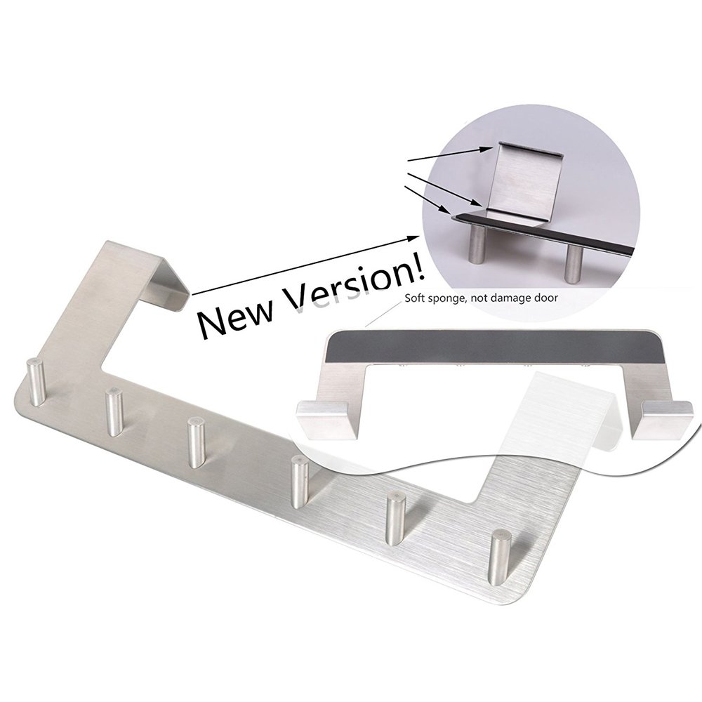 Menz Attaccapanni Da Porta - 10 Pezzi, Argento - Ganci Porta 3,6 Cm E 4,6 Cm, Appendiabiti Porta