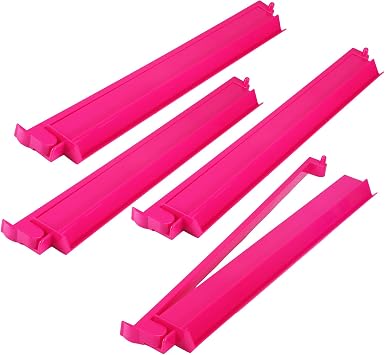 4 Pcs 18.7 Inch Hot Pink Acrylic Mahjong Tile Racks with Pushers for Game Night American Mahjong Racks Tile Set for Mah Jong Lovers and Beginners