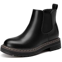 Rihero Girls Ankle Boots Kids Chelsea Slip On Lug Sole Waterproof Winter