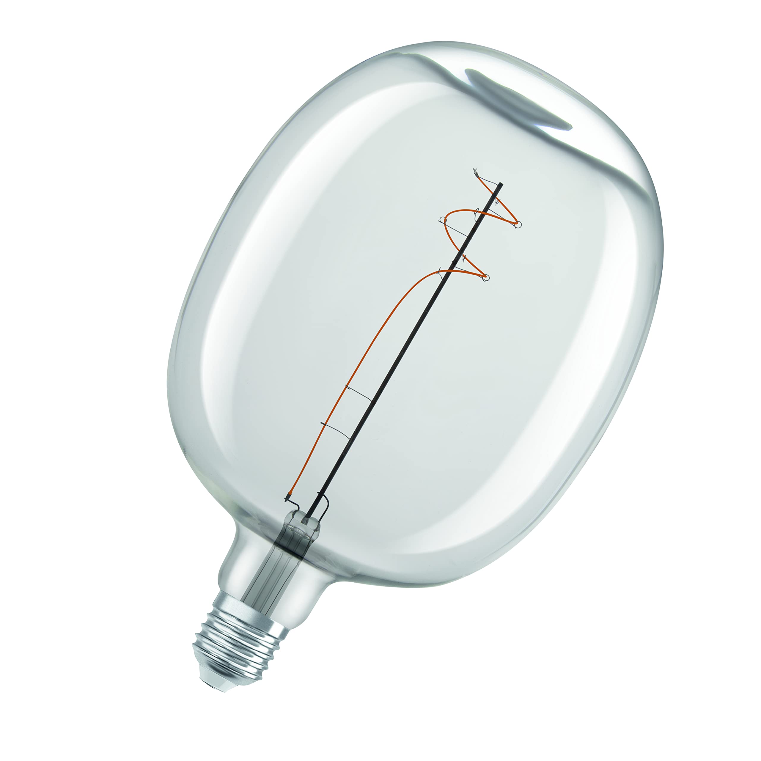 OSRAM Lampada LED Vintage 1906 vetro chiaro, 4,8W, 400lm, forma a palloncino con diametro 170mm e attacco E27, luce bianca calda a 2700K, filamento dimmerabile, durata fino a 15.000 ore