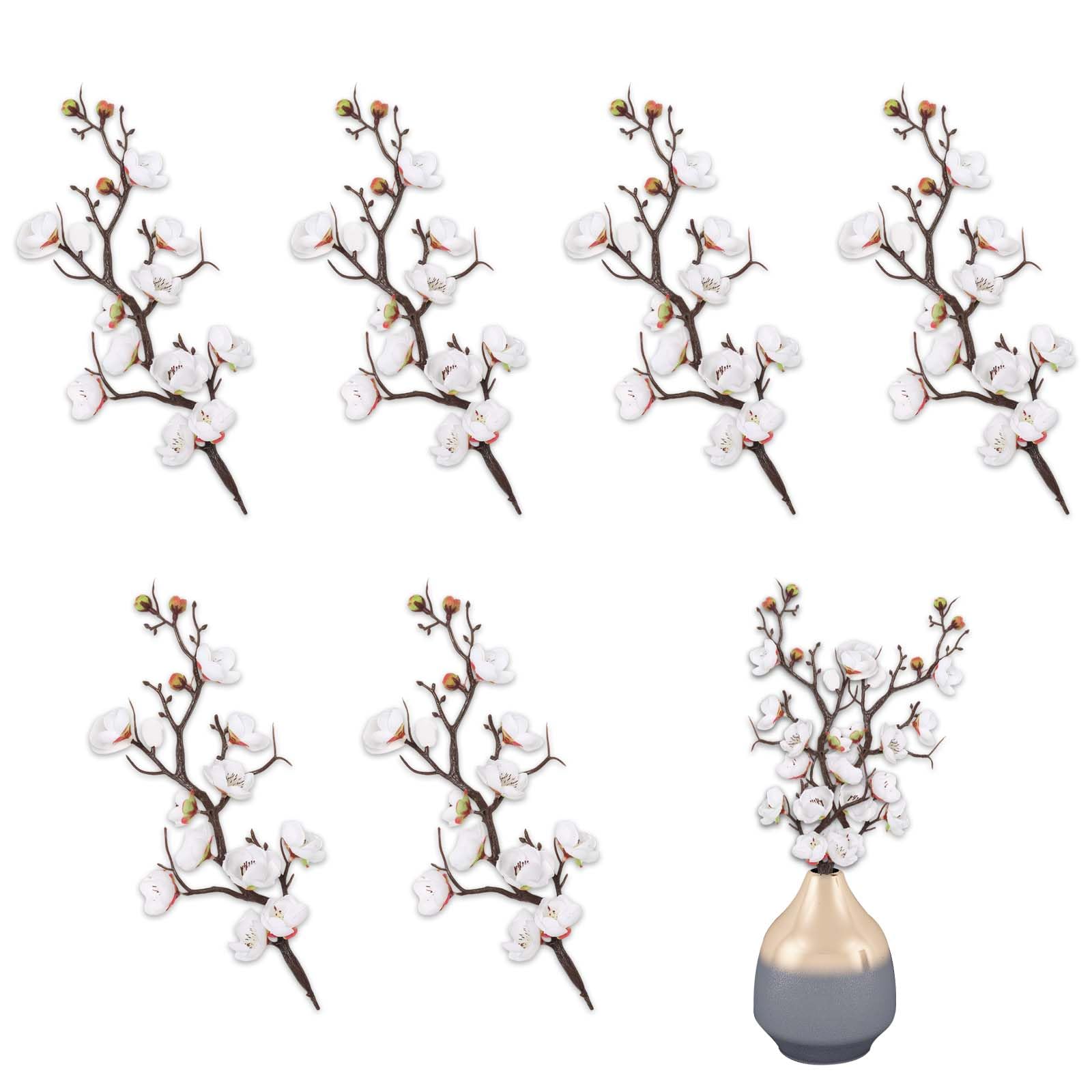 LDBKLGHJ Flores Artificiales de Tela de Almendro - Ramos Secos Decorativos Altos, Flores Secas Decorativas, Ramos de Flores Preservadas, Ideal para Decoración de Jarrones