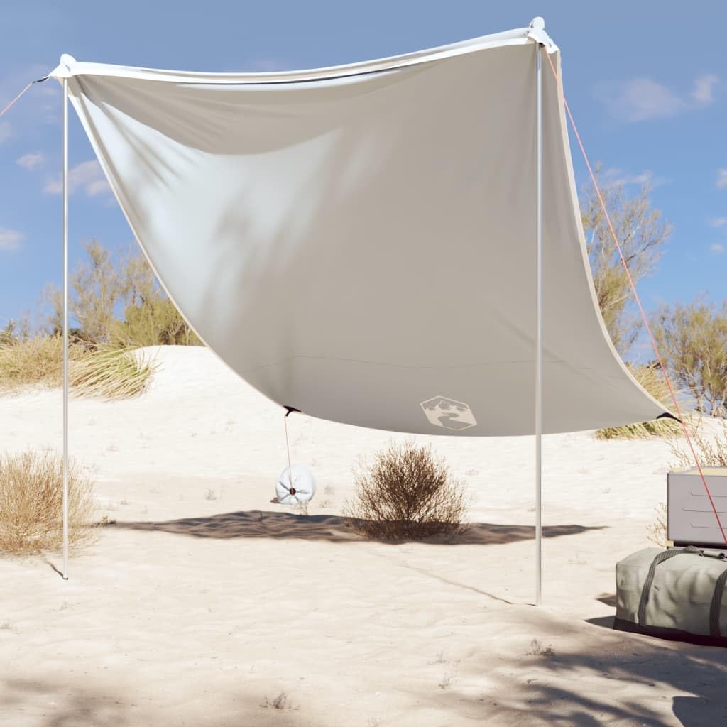Strand-Schattenzelt mit Sandsäcken Grün x UV Schutzfaktor 40+ Polyester und Stahl, inkl. Tragetasche für Camping Strand Outdoor Familie