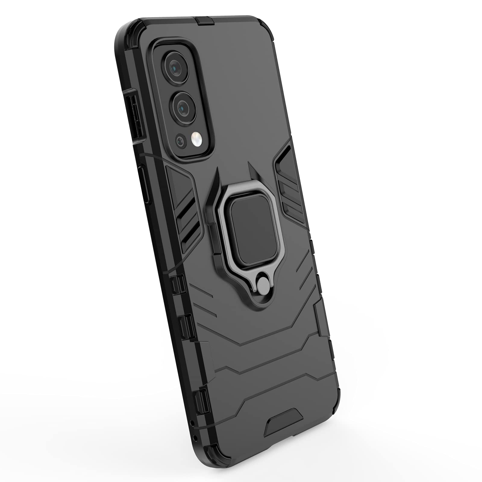 BAIDIYU Cover per OnePlus Nord N2 5G Custodia, Assorbimento degli urti, Staffa, Resistenza alla caduta, Doppio strato TPU + PC, Adatto per OnePlus Nord N2 5G.(Rossa
