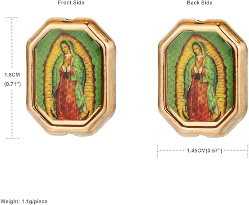 Miniatura 7 de Diyalo 30 cuentas espaciadoras de Nuestra Señora de Guadalupe de San Judas para bricolaje, rosario, coronilla, collar, pulsera, pieza de fabricación