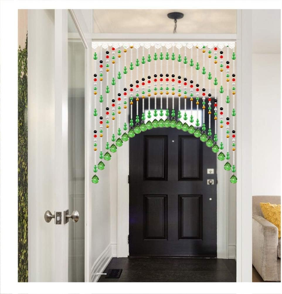 OKUOKA 22 Strands Beaded Door Curtains for Doorways Crystals Bead String Curtain for Room Dividers Crystal Glass Home Entrance Decoration Modern Style, 4 Colors (Color : D, Size : Width 6