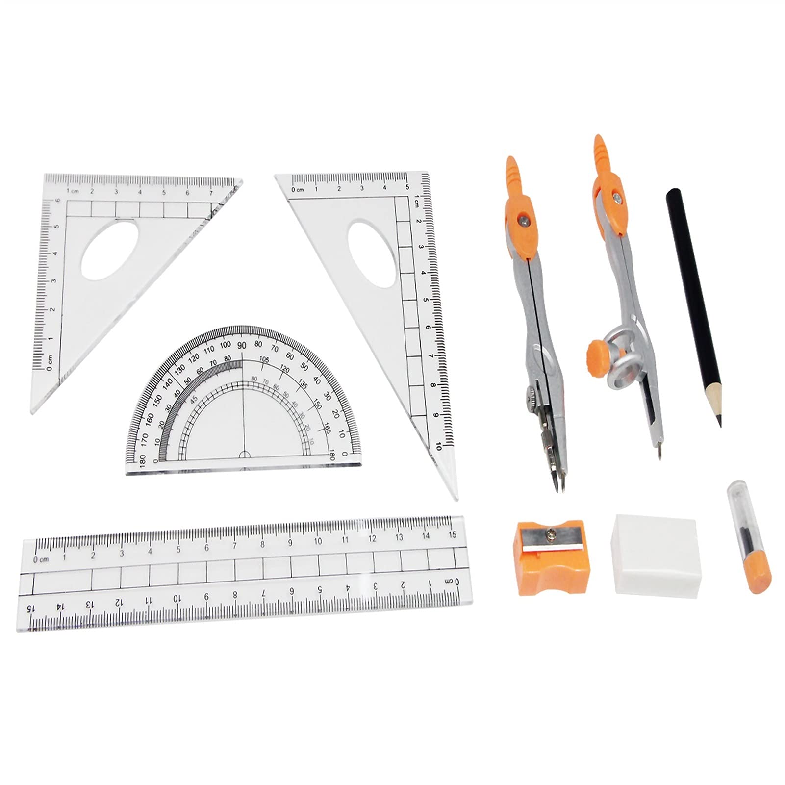 Zirkel, Mathematik-Geometrie-Set – 10 Stück pro Set, Schülerkompasse, Geometrie-Set, hochpräziser professioneller Schulzirkel aus Metall, Zeichenset, Messwerkzeuge，Color Blue