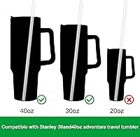 Vista 3 de Popote de repuesto compatible con vaso Stanley de 40 onzas y 30 onzas, paquete de 6 popotes reutilizables para vaso Stanley de 40 onzas con asa