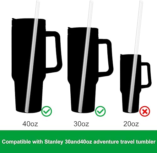 Miniatura 3 de Popote de repuesto compatible con vaso Stanley de 40 onzas y 30 onzas, paquete de 6 popotes reutilizables para vaso Stanley de 40 onzas con asa,