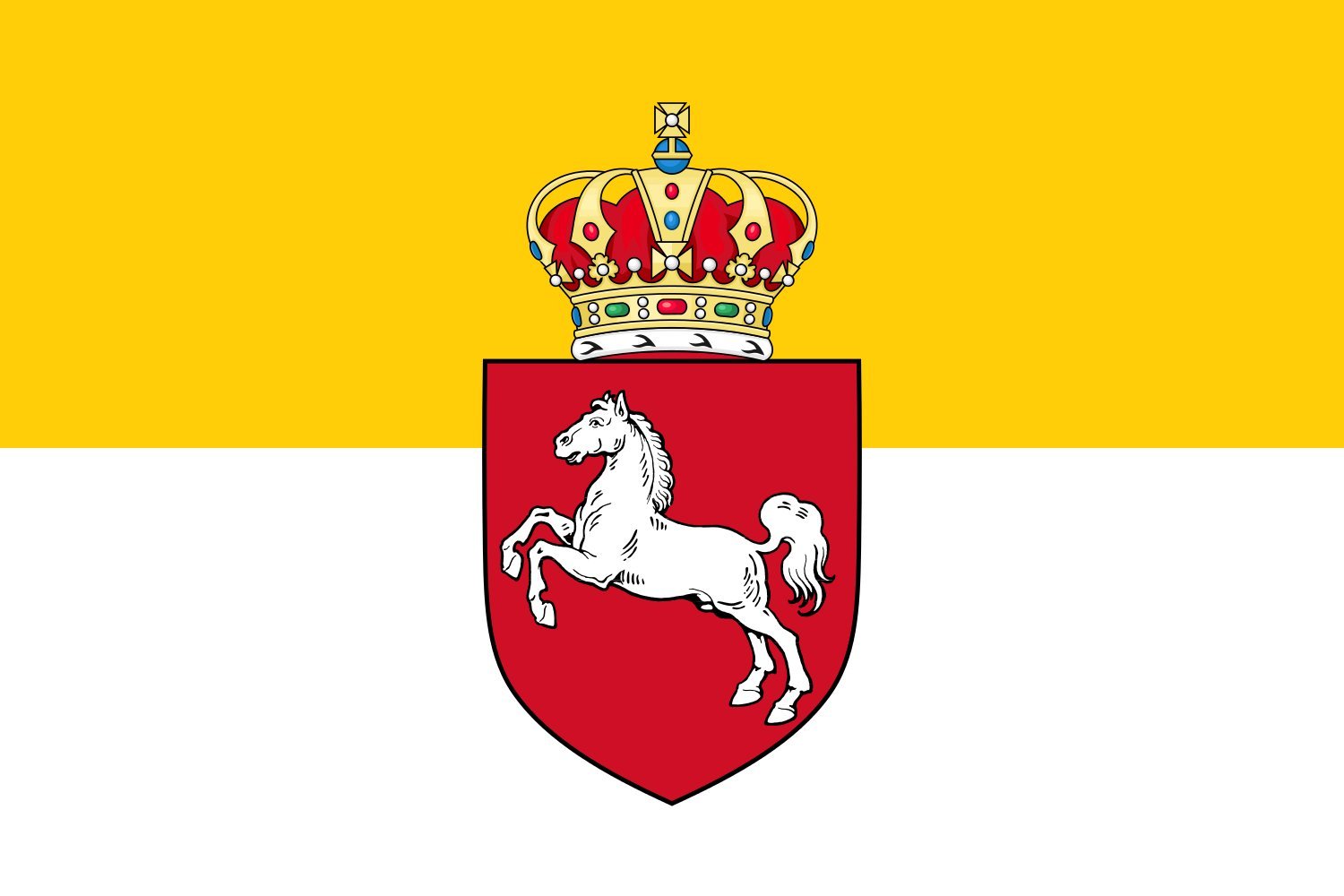 Drapeau Hanovre 1837-1866 grand format aux finitions de prestige