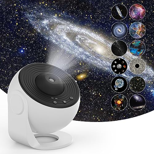 Star Projector,Rusoso Galaxy Projector,13 in 1 Planetarium Star Projector Realistic Starry Sky Night Light,360 °Rotation,Timing,Mute Design,Projection Effect forBedroom,Party,Game Rooms