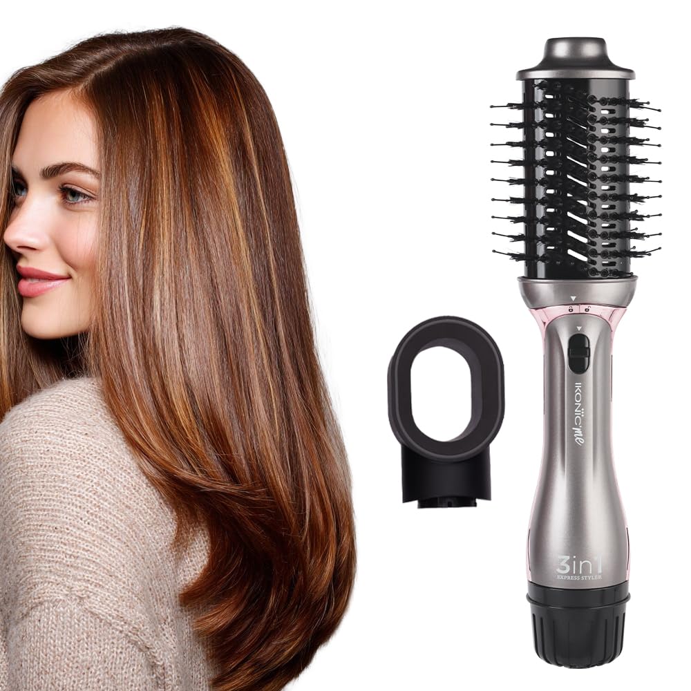 Ikonic 3 in 1 Express Styler Grey, Professional Volumizer Blow Dryer 1200W Hot Air Brush for Women Innovative Air Flow Vents Mixed Styling Bristles Ceramic Titanium Tourmaline-Coated Brush Head-image-20
