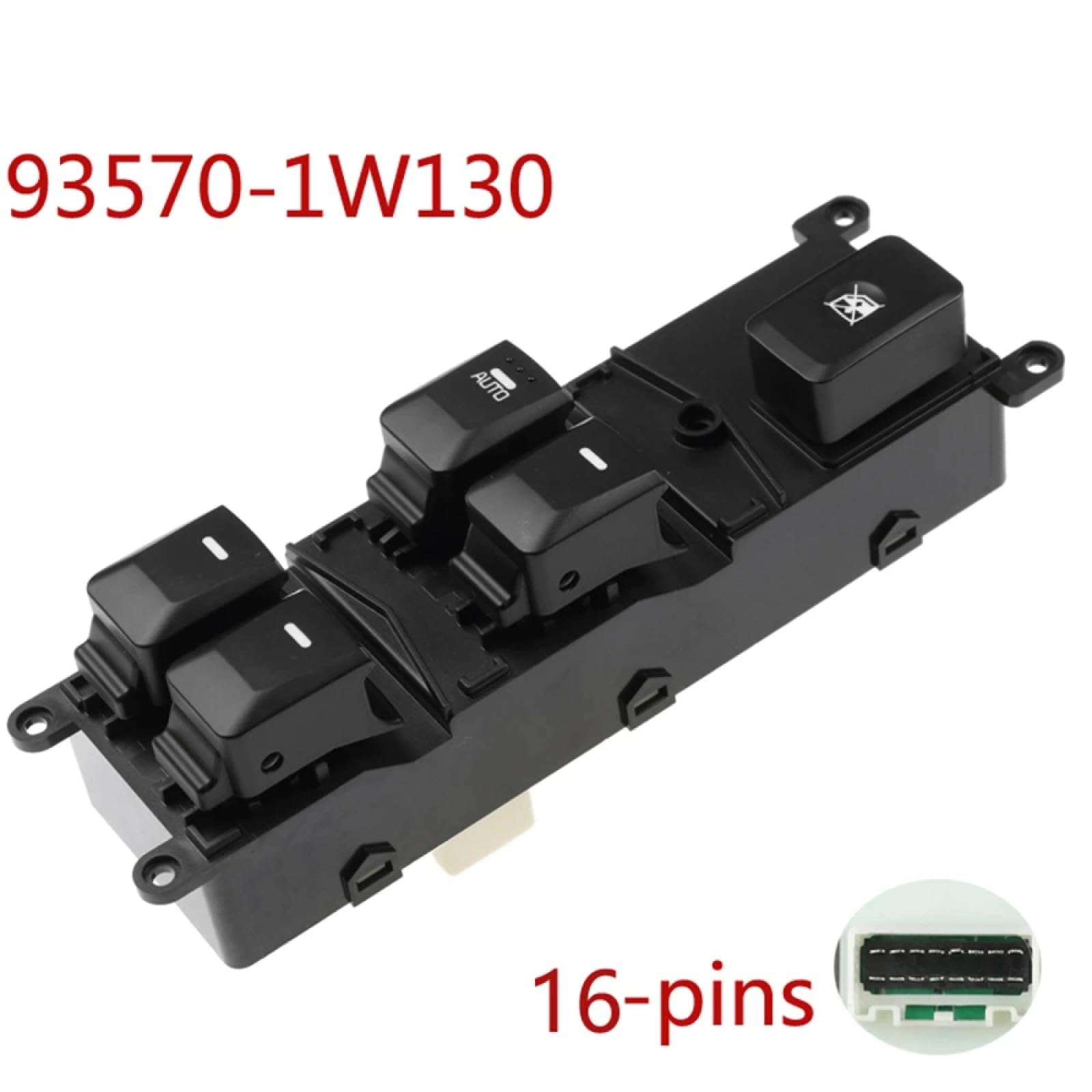 Interruttore Alzacristallo Lato Guida Per Kia Rio III 2012 - Ricambio 93570-1W000 - 3