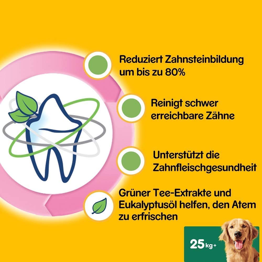 Pedigree DentaStix Fresh Hundeleckerli für große Hunde, Kausnack gegen Zahnsteinbildung, Für gesunde Zähne und einen frischen Atem, 4 er Pack, 4 x 28 Stück
