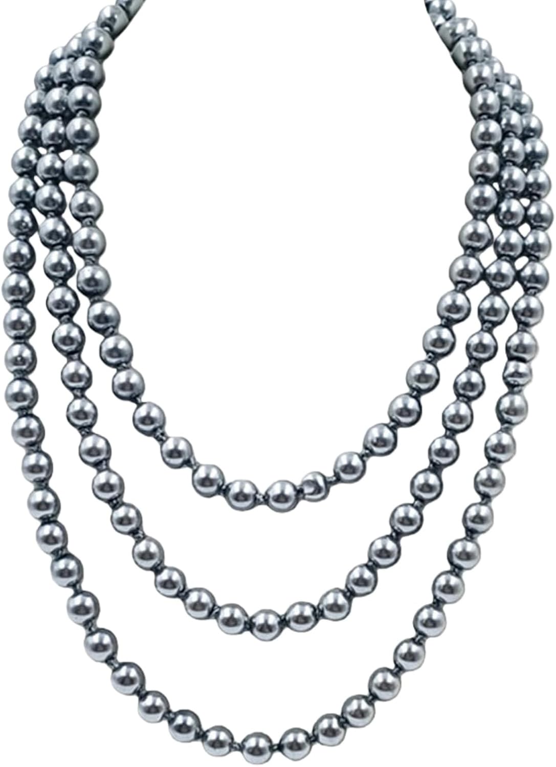 1920s Handmade Colorful Imitation Long Fake Pearl Layered Beaded Elegant Strand Necklace for Women Vintage Flapper Cosplay Costume Wedding Prom Party Statement Jewelry