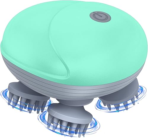 Masajeador de mano mejorado para mascotas para perros y gatos, masajeador eléctrico para gatos, con 4 cabezales de masaje giratorios, tres modos,