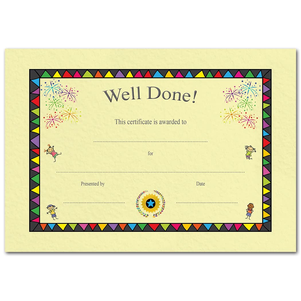 Kids Well Done Yellow Certificate 25 Pack Special Award Achievement Kids Well Done Yellow Certificate 25 Pack Special Award Achievement