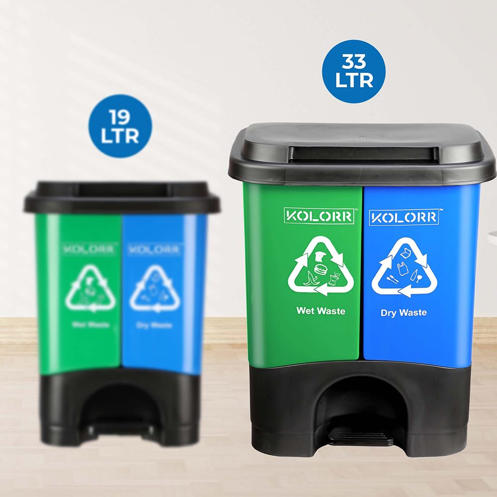 KOLORR Twin Bin - 2-in-1 Dry & Wet Waste Pedal Bin -7
