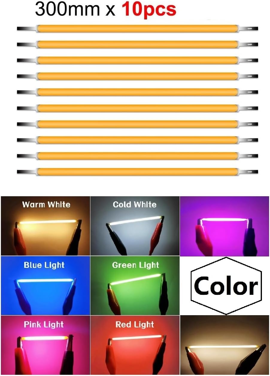 Flexible Filament Led Led Chip Bendable Flexible Filament Dc12V-Dc24V 130Mm 300Mm Edison Bulb Lamp Parts DIY Atmosphere Light,Red,300Mm -10Pcs