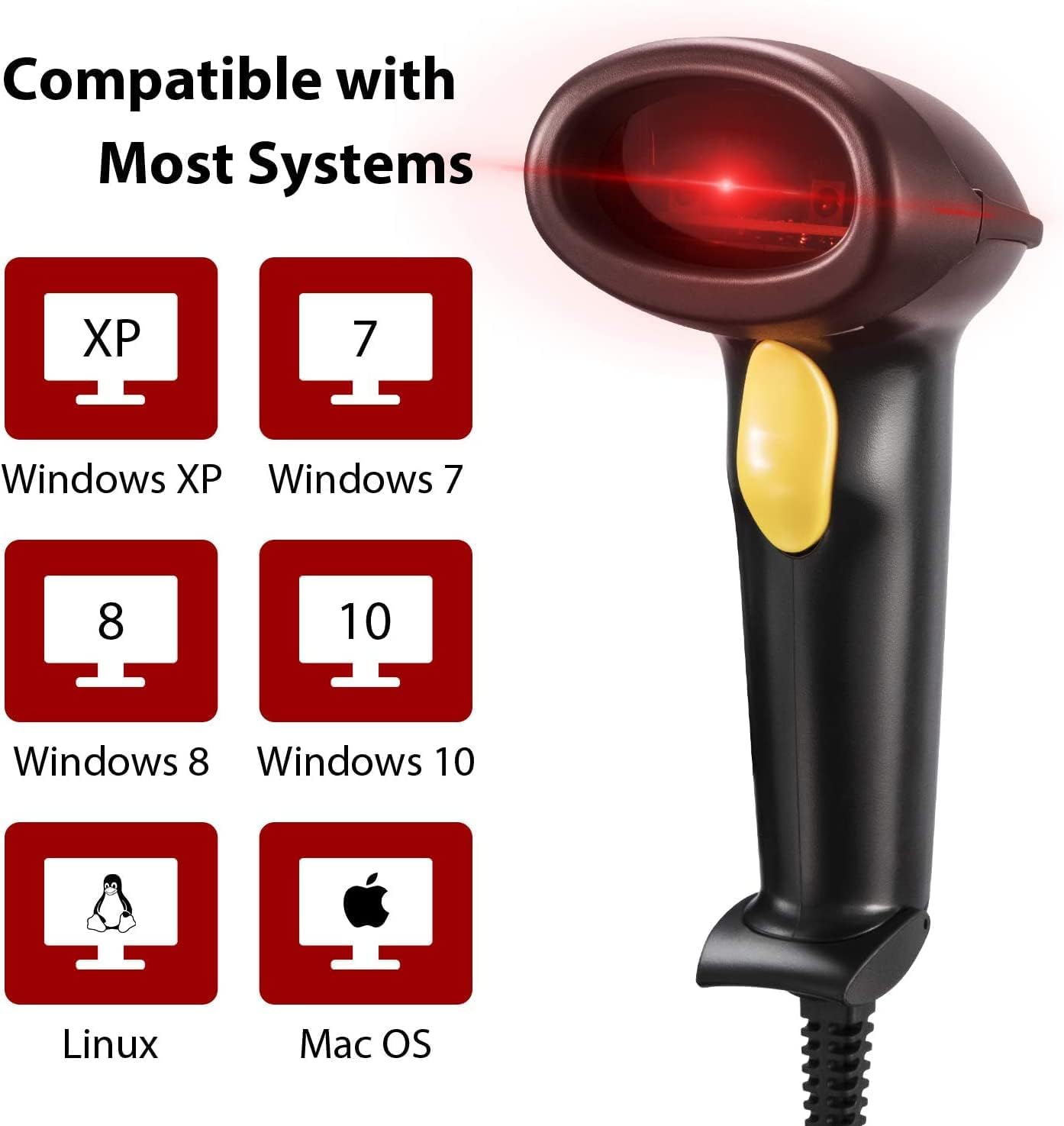 Esky Barcode Scanner compatibility with Windows, Mac, Linux