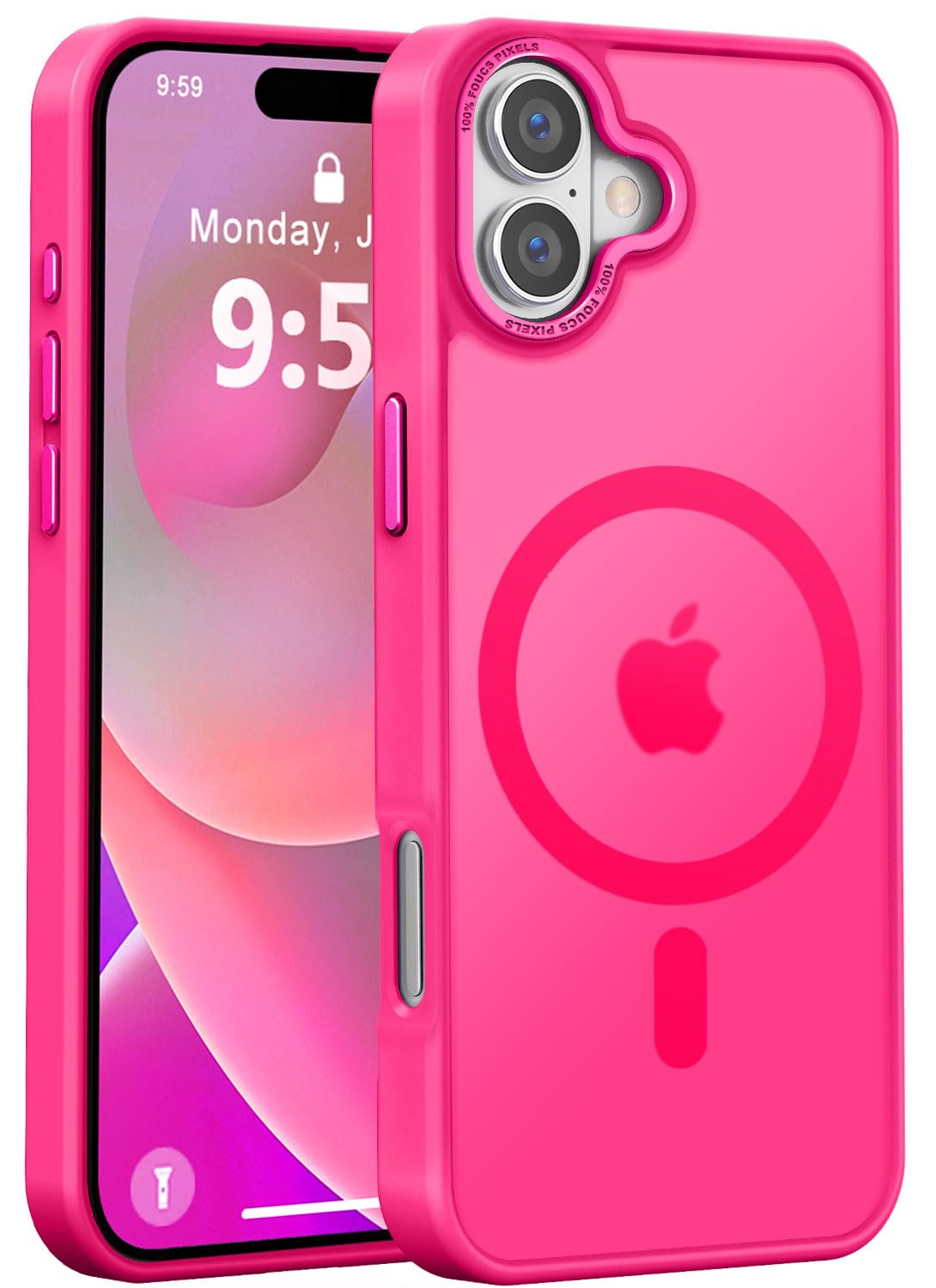 Newfuture Designed for iPhone 16 Case with Magnetic [13 FT Military Drop Protection] [Compatible with Magsafe] Slim Translucent Matte Shockproof with