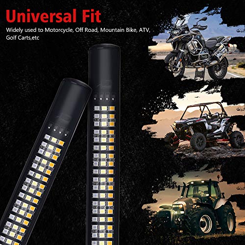 Mictuning Motorcycle 9 Inches Red/White/Amber Led Tail Lights Triple 108 Led Lights Strip With Turn Signal Brake Stop Reverse Running Light License Plate Light, Flexible Led Light For Motorcycles #TOP6