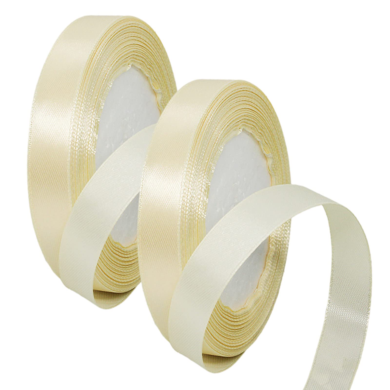50mm Wide White Ribbon Thick Wedding Car Ribbon 22m, 2 inch Thick White Satin Ribbon for Gift Wrapping Wedding Car Christmas Birthday Cake Hair Bow Florist Bouquet Crafts Decorations — view 85